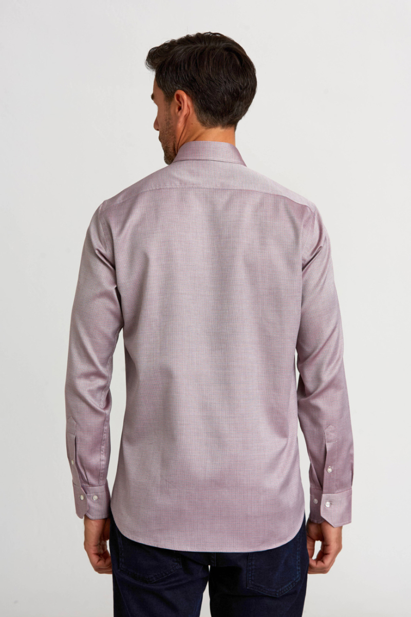 Regular Fit Paşa Yaka Kırmızı Spor Erkek Gömlek - 4