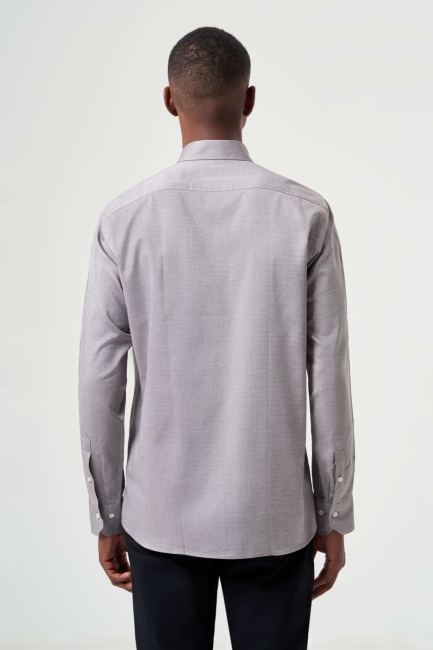 Regular Fit Paşa Yaka Kol İçi Apoletli Kahve Spor Erkek Gömlek - 2