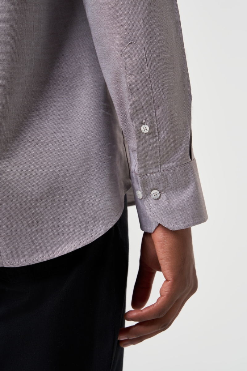 Regular Fit Paşa Yaka Kol İçi Apoletli Kahve Spor Erkek Gömlek - 4