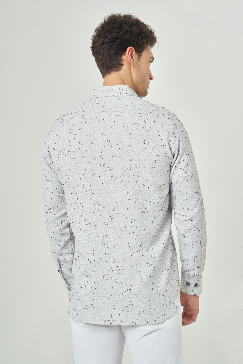 Regular Fit Paşa Yaka Lacivert Spor Erkek Gömlek - 2