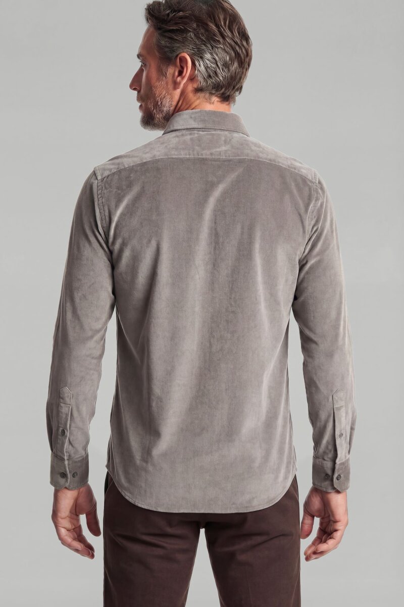 Regular Fit Paşa Yaka Pamuk Kahve Erkek Gömlek - 2