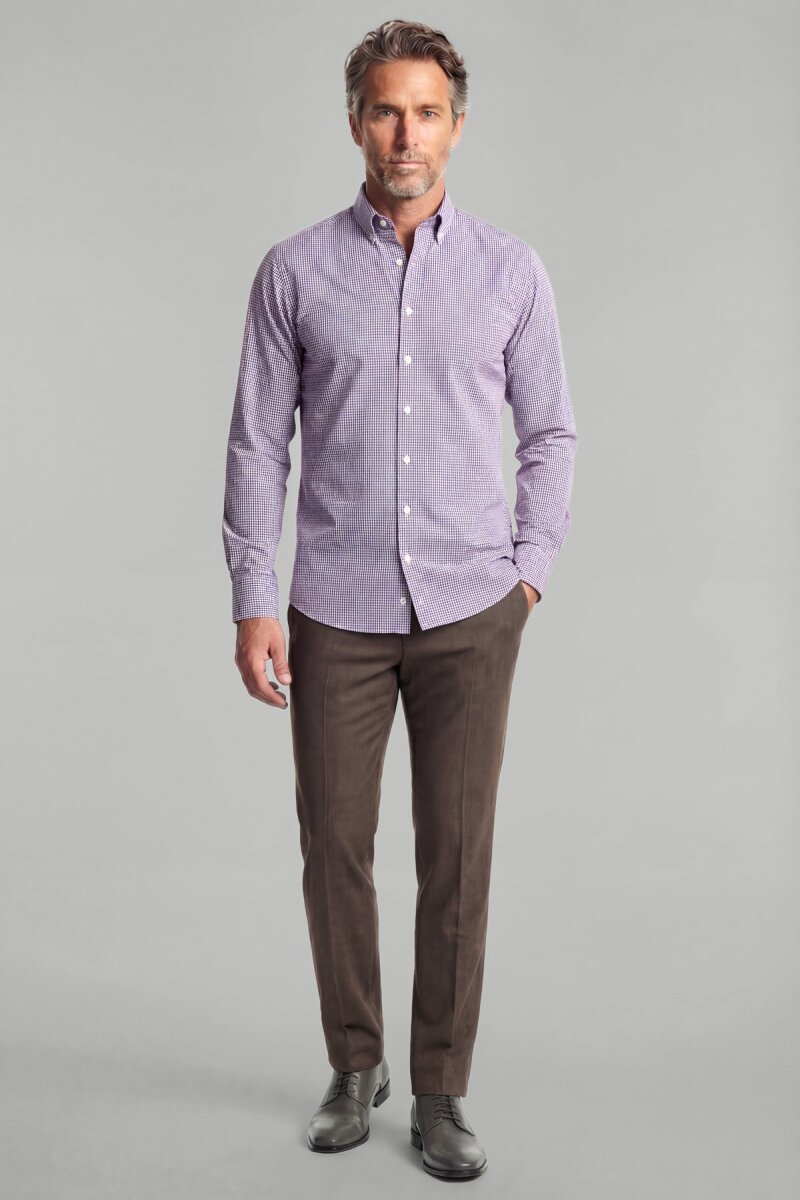 Regular Fit Paşa Yaka Pamuk Kırmızı Erkek Gömlek - 2