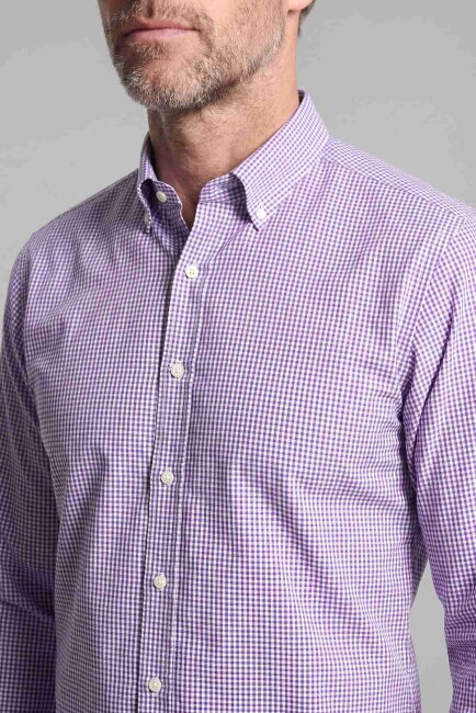 Regular Fit Paşa Yaka Pamuk Kırmızı Erkek Gömlek - 4