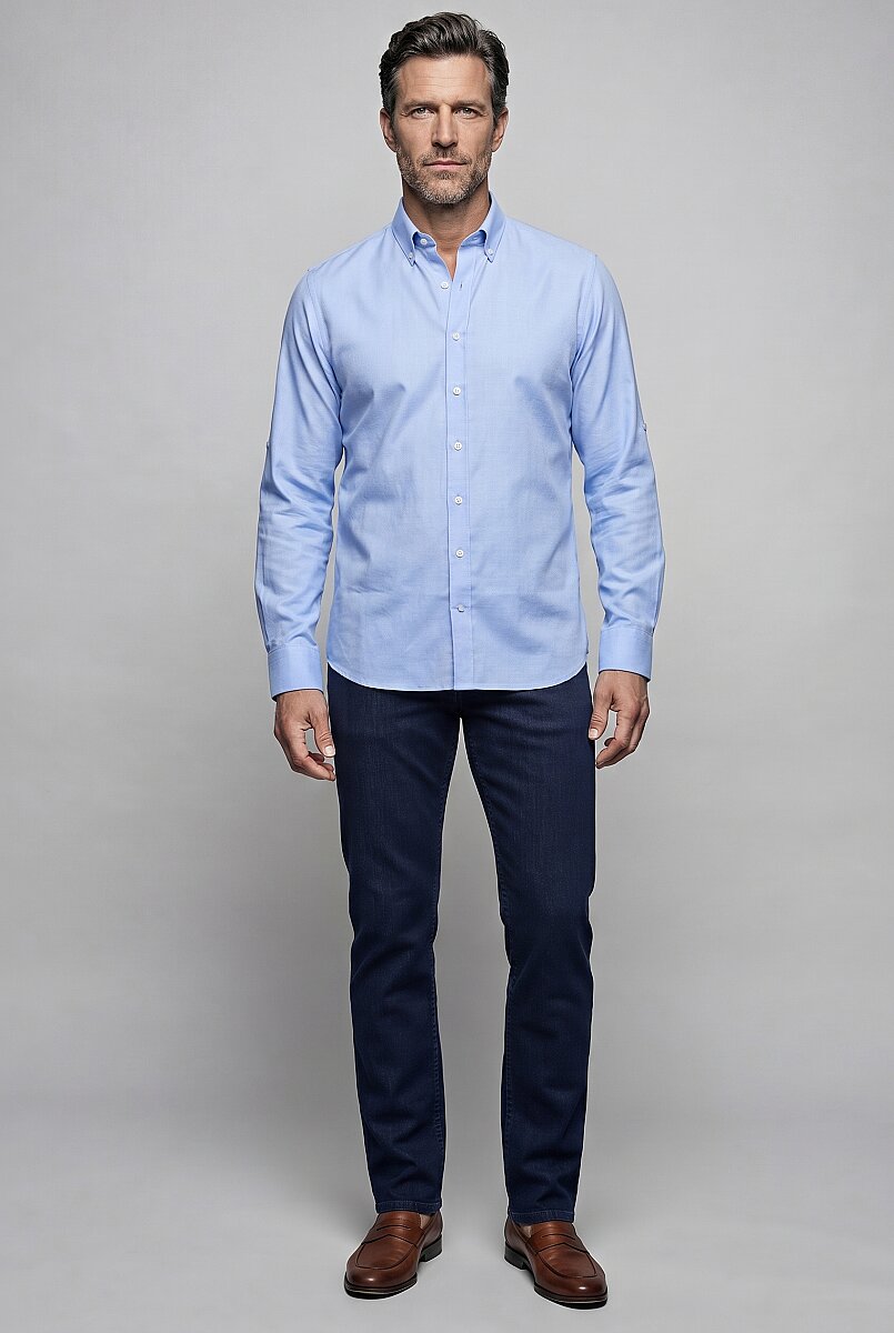 Mavi Regular Fit Pamuk Paşa Yaka Gömlek - 5