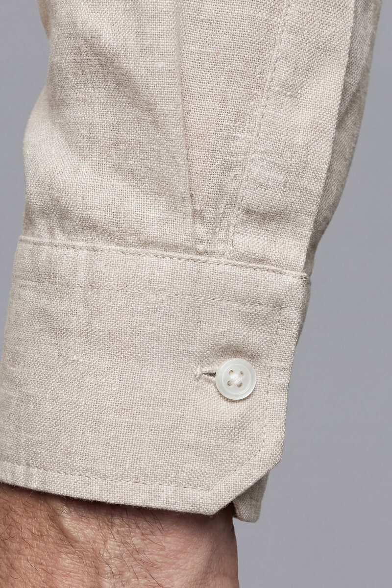 Regular Fit Paşa Yaka Spor Pamuk Kahve Erkek Gömlek - 3