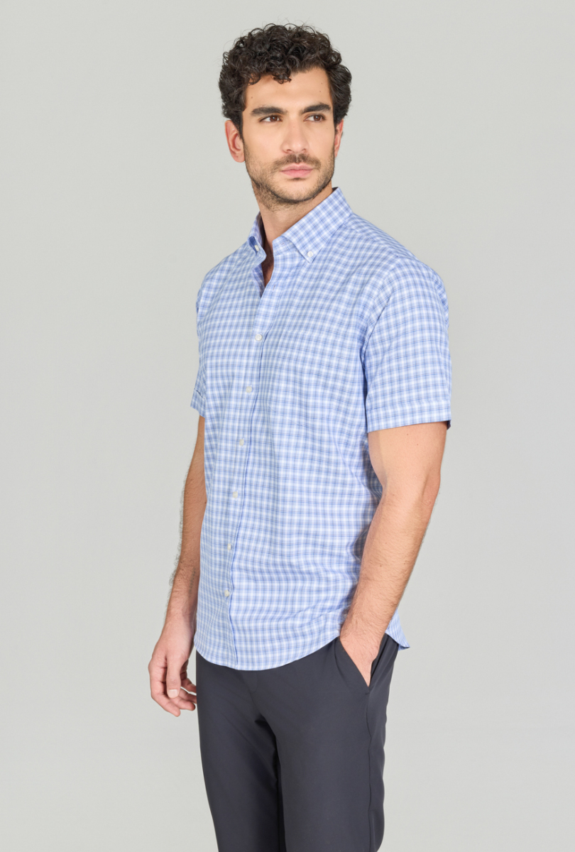 Regular Fit Paşa Yaka T.Cep Mavi Erkek Gömlek (1)