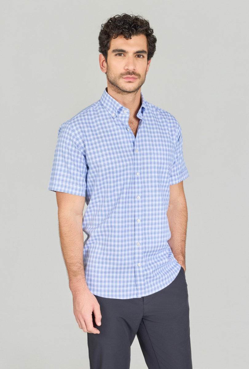 Regular Fit Paşa Yaka T.Cep Mavi Erkek Gömlek - 3