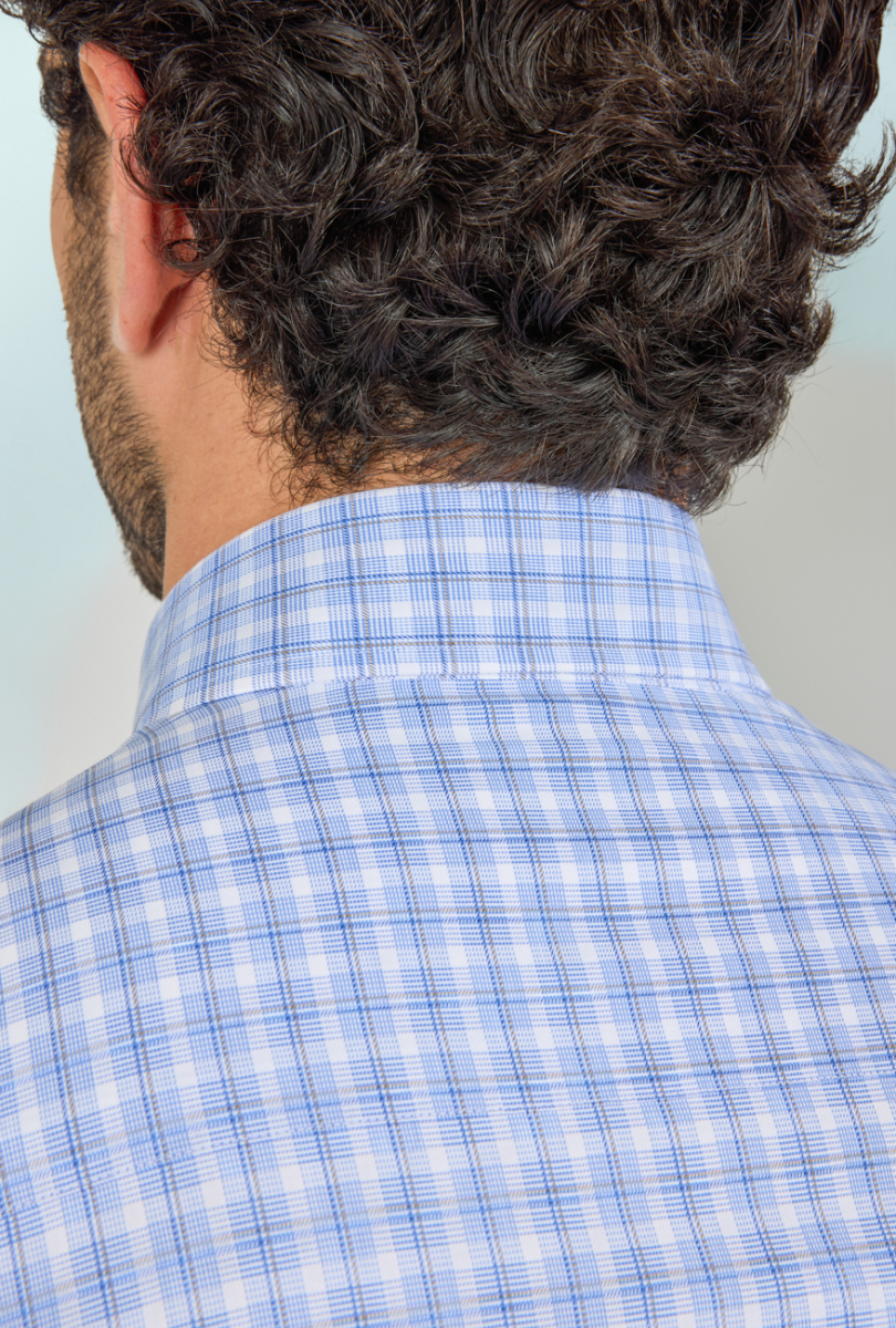 Regular Fit Paşa Yaka T.Cep Mavi Erkek Gömlek - 4