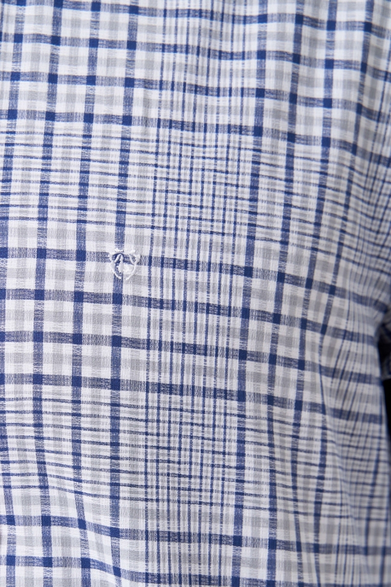 Regular Fit Paşa Yaka Uzun Kollu Gri Spor Erkek Gömlek - 3