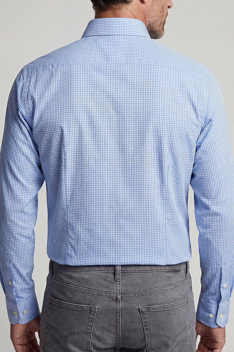 Regular Fit Pötikareli Pamuk Mavi Erkek Gömlek - 2