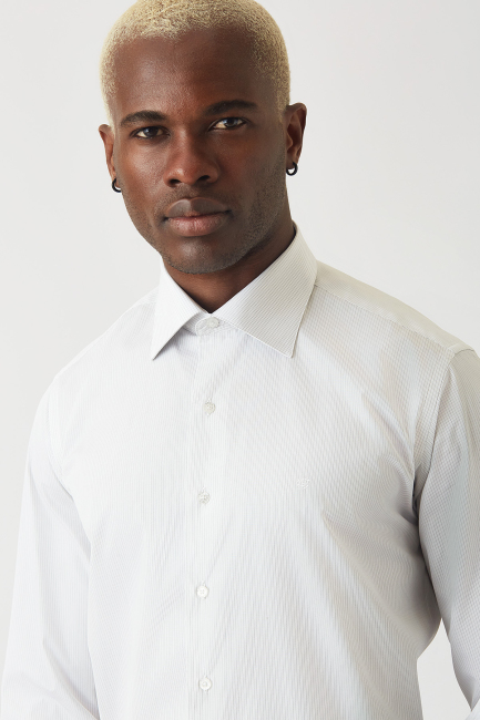 Regular Fit Sıyah Klasik Erkek Gömlek - 3