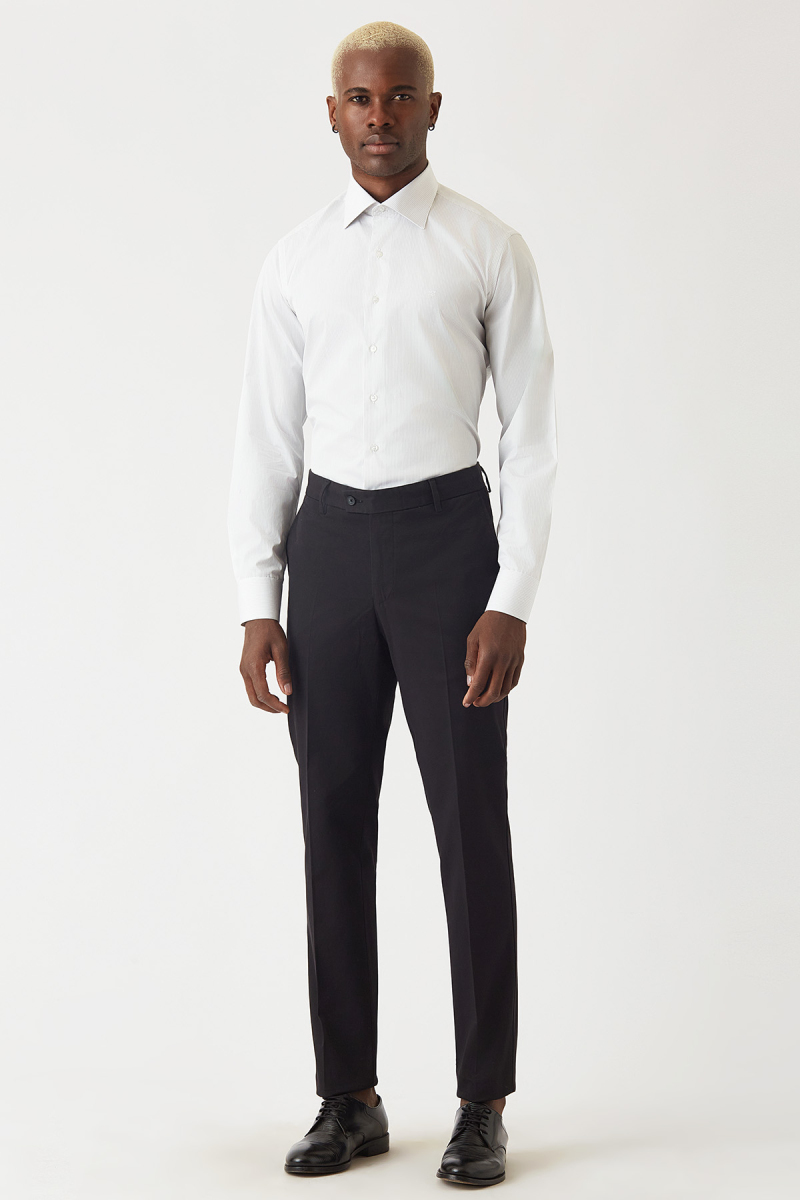 Regular Fit Sıyah Klasik Erkek Gömlek - 4