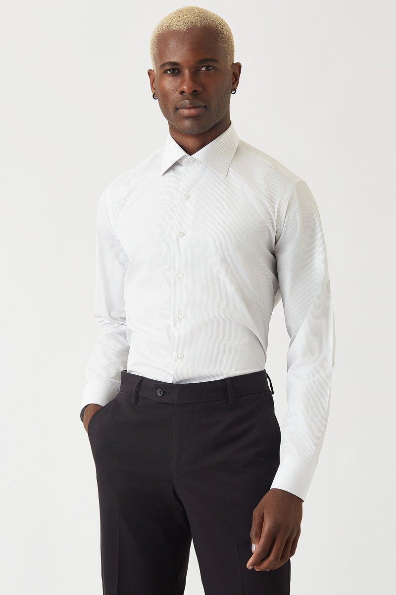 Regular Fit Sıyah Klasik Erkek Gömlek - 1