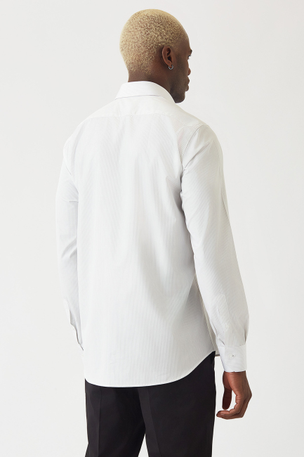 Regular Fit Sıyah Klasik Erkek Gömlek - 2