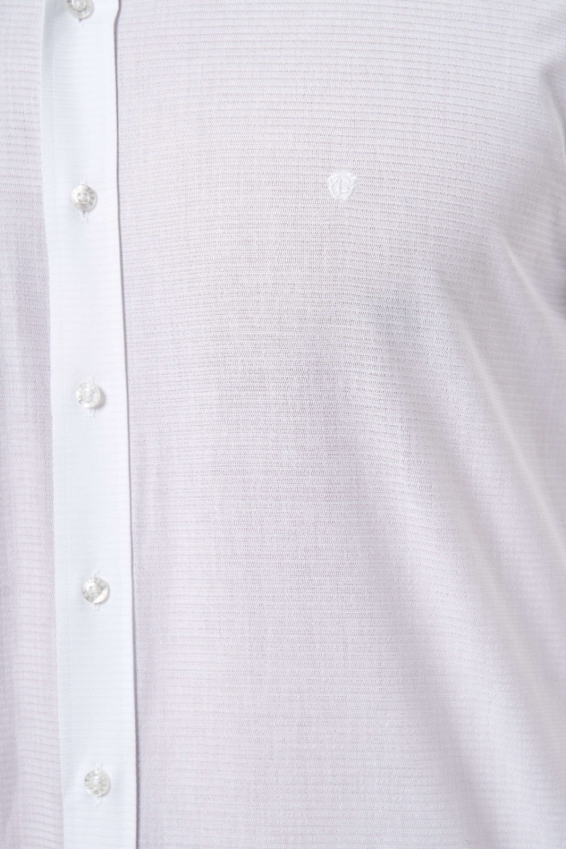 Regular Fit Spor Beyaz Klasik Erkek Gömlek - 3