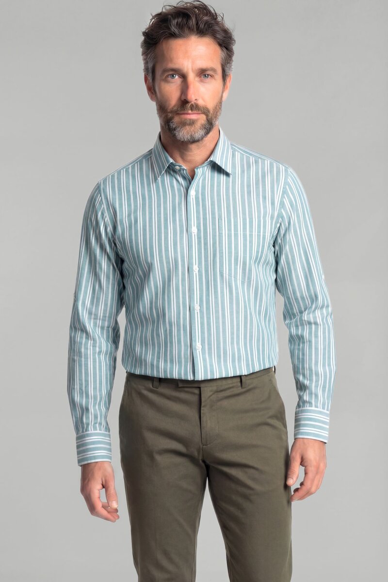 Regular Fit Spor Yaka Pamuk Mint Erkek Gömlek - 2