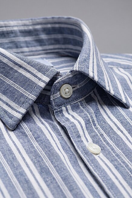 Grey Regular Fit Cotton Pocketed Spor Collar Shirt (3)