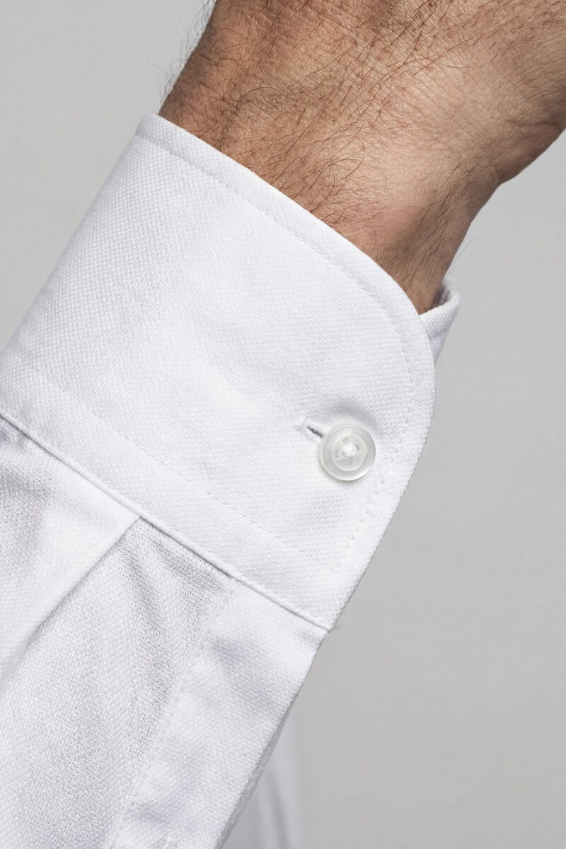Regular Fit Tek Cep Pamuk Beyaz Erkek Gömlek - 5