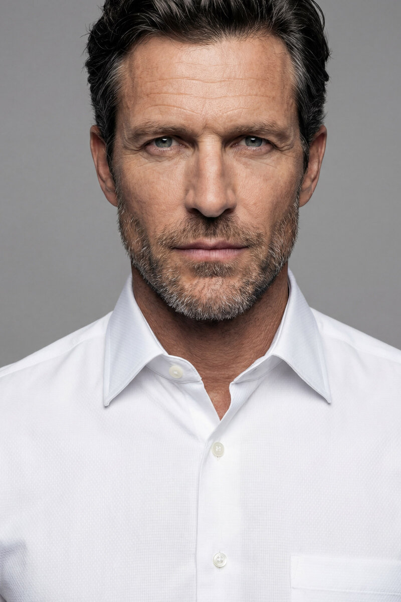 Regular Fit Tek Cep Pamuk Beyaz Erkek Gömlek - 3