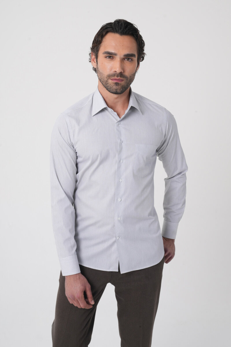 Regular Fit Tek Cepli Pamuk Siyah Erkek Gömlek - 2