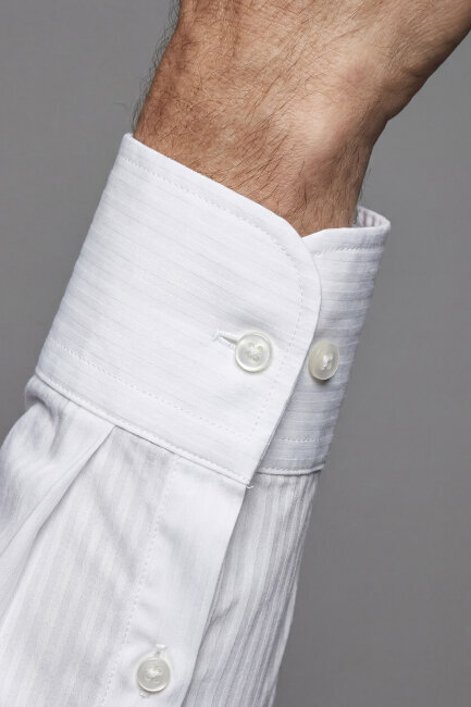 Regular Fit Klasik İtalyan Yaka Beyaz Cepsiz Erkek Gömlek - 5