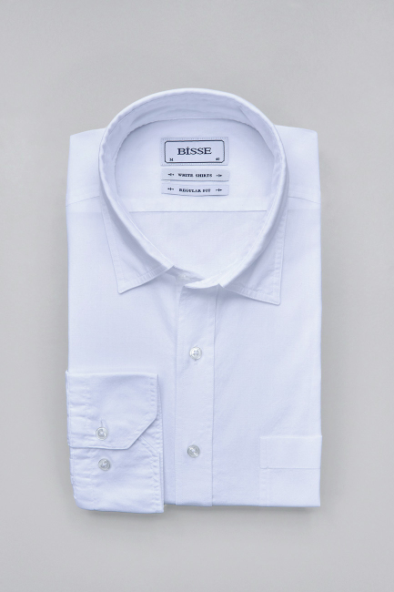 Regular Fit Klasik Spor Yaka Beyaz Erkek Gömlek - 3