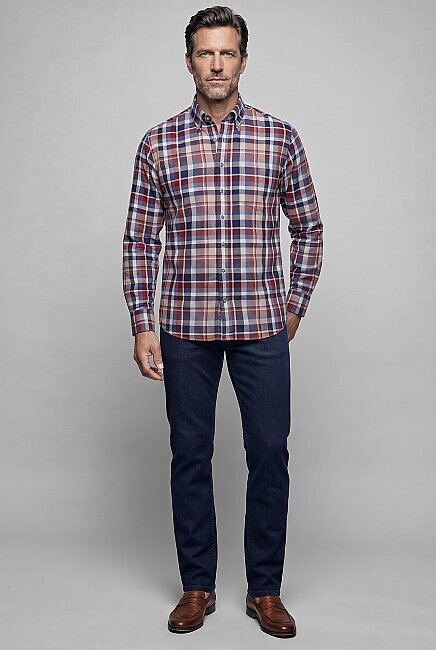 Kırmızı Regular Fit Pamuk Gömlek - 5