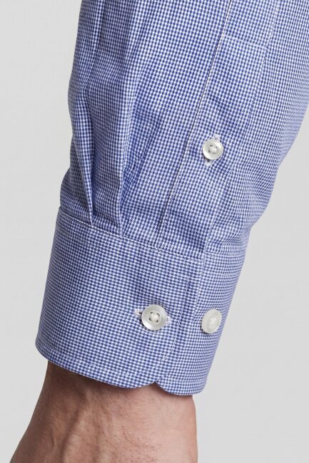 Regular Fit Uzun Kol Cepsiz Pamuk Lacivert Erkek Gömlek - 3