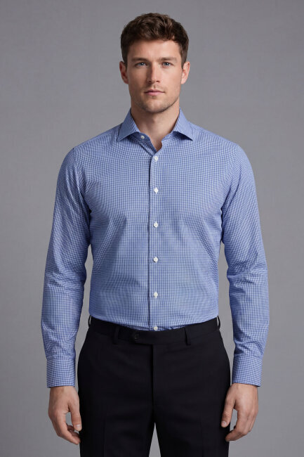 Regular Fit Uzun Kol Cepsiz Pamuk Lacivert Erkek Gömlek