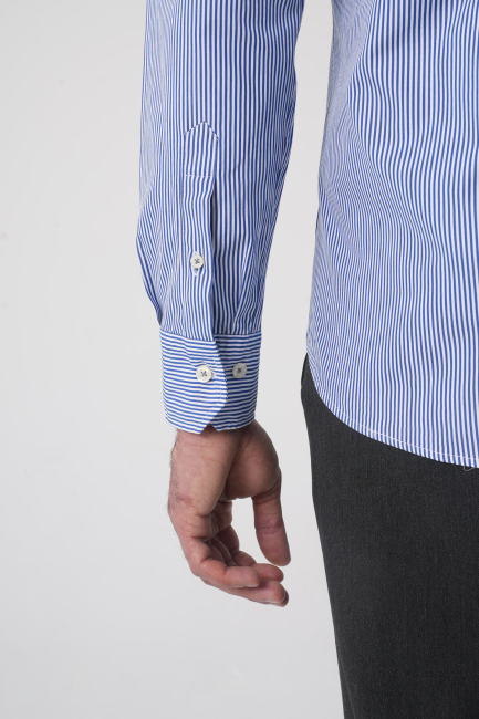 Regular Fit Uzun Kol Erkek Pamuk Lacivert Gömlek - 5