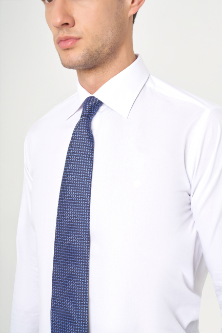 Regular Fit Uzun Kollu Beyaz Klasik Erkek Gömlek - 3