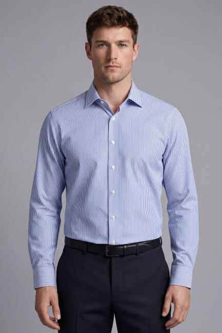 Regular Fit Uzun Kollu Erkek Cepsiz Lacivert Gömlek Lacivert