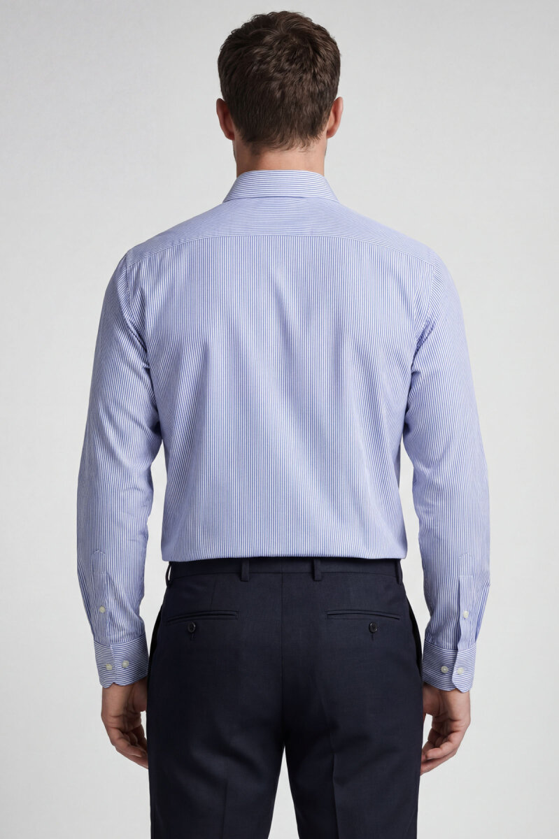 Regular Fit Uzun Kollu Erkek Cepsiz Lacivert Gömlek - 2