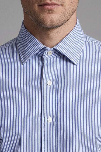 Regular Fit Uzun Kollu Erkek Cepsiz Lacivert Gömlek  - 3