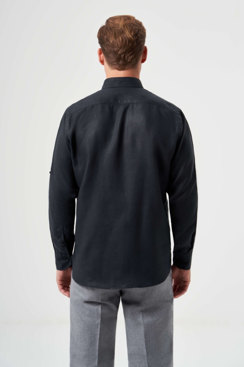 GM 231131 UK PASHA COLLAR DOUBLE POCKET FLAP BLACK (1)