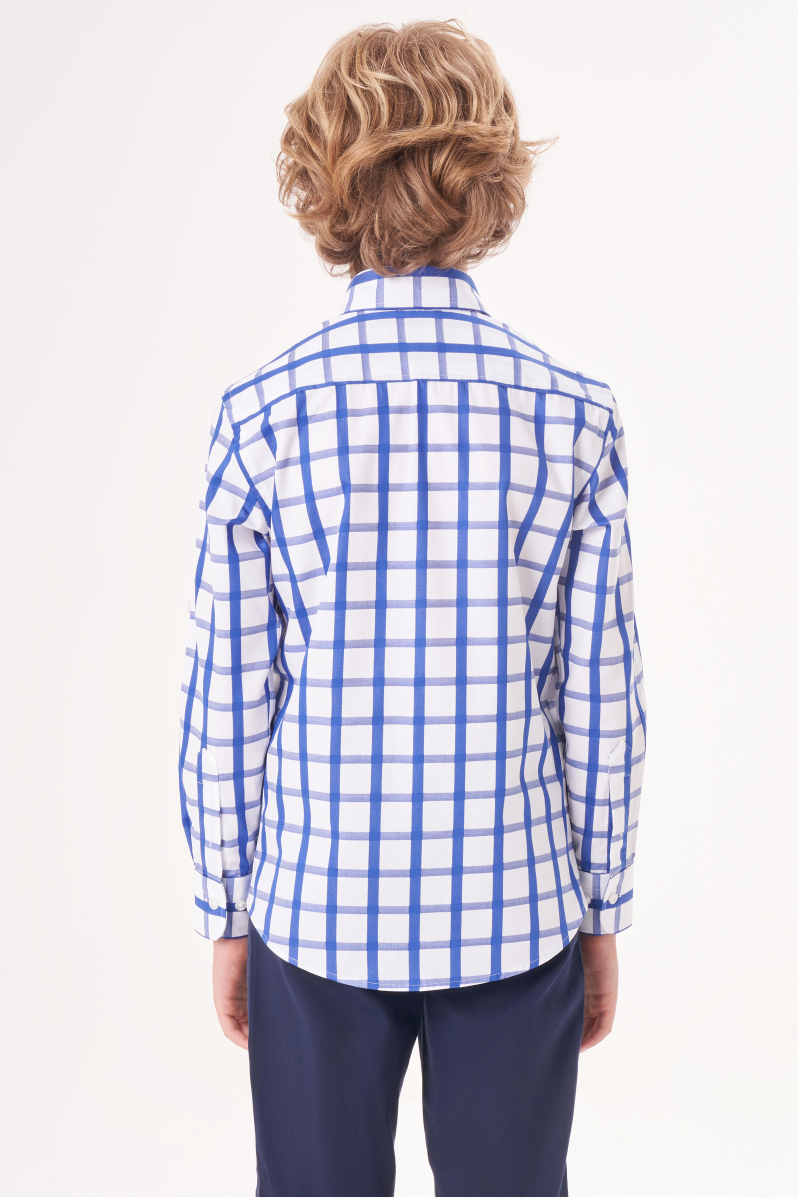 Regular Fit Yaka Düğmeli Lacivert Erkek Çocuk Gömlek - 2