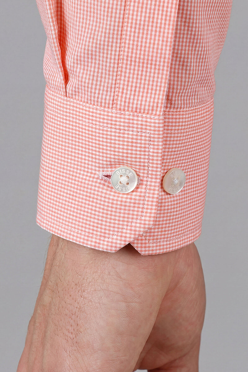 Regular Fit Yazlık Kareli Pamuk Turuncu Erkek Gömlek - 4