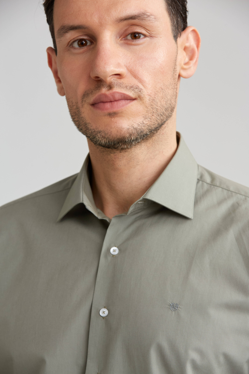 Regular Fit Green Classic Men's Shirt - 4