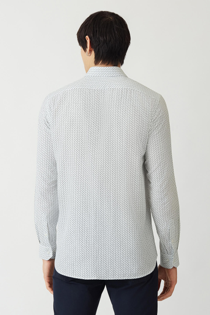 Regular Fit Yeşil Paşa Yaka Spor Erkek Gömlek - 2