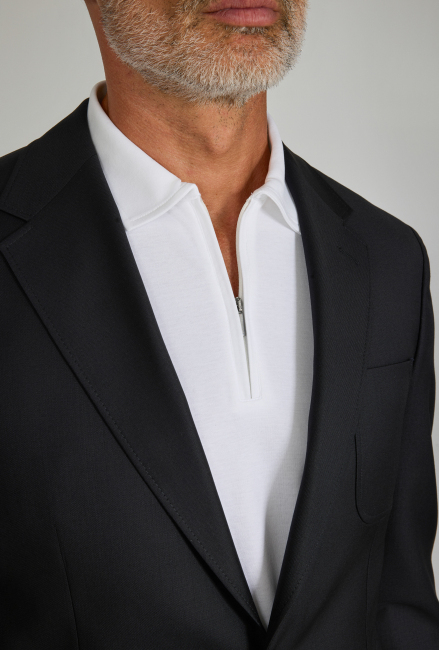 Siyah Comfort Fit İtalyan Yaka Sedef Düğmeli 6 Drop Yün Takım Elbise - 3