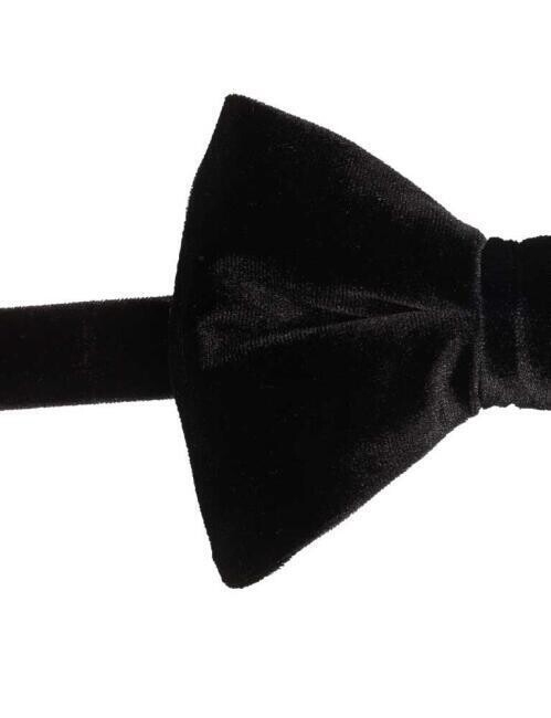 Siyah Kadife Erkek Smokin Papyon - 2