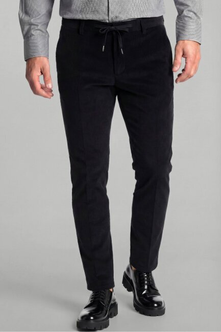 Siyah Kadife Pamuklu Likralı Esnek Rahat Jagger Erkek Pantolon - 1