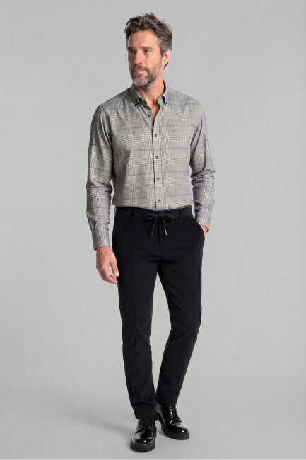 Siyah Kadife Pamuklu Likralı Esnek Rahat Jagger Erkek Pantolon - 3