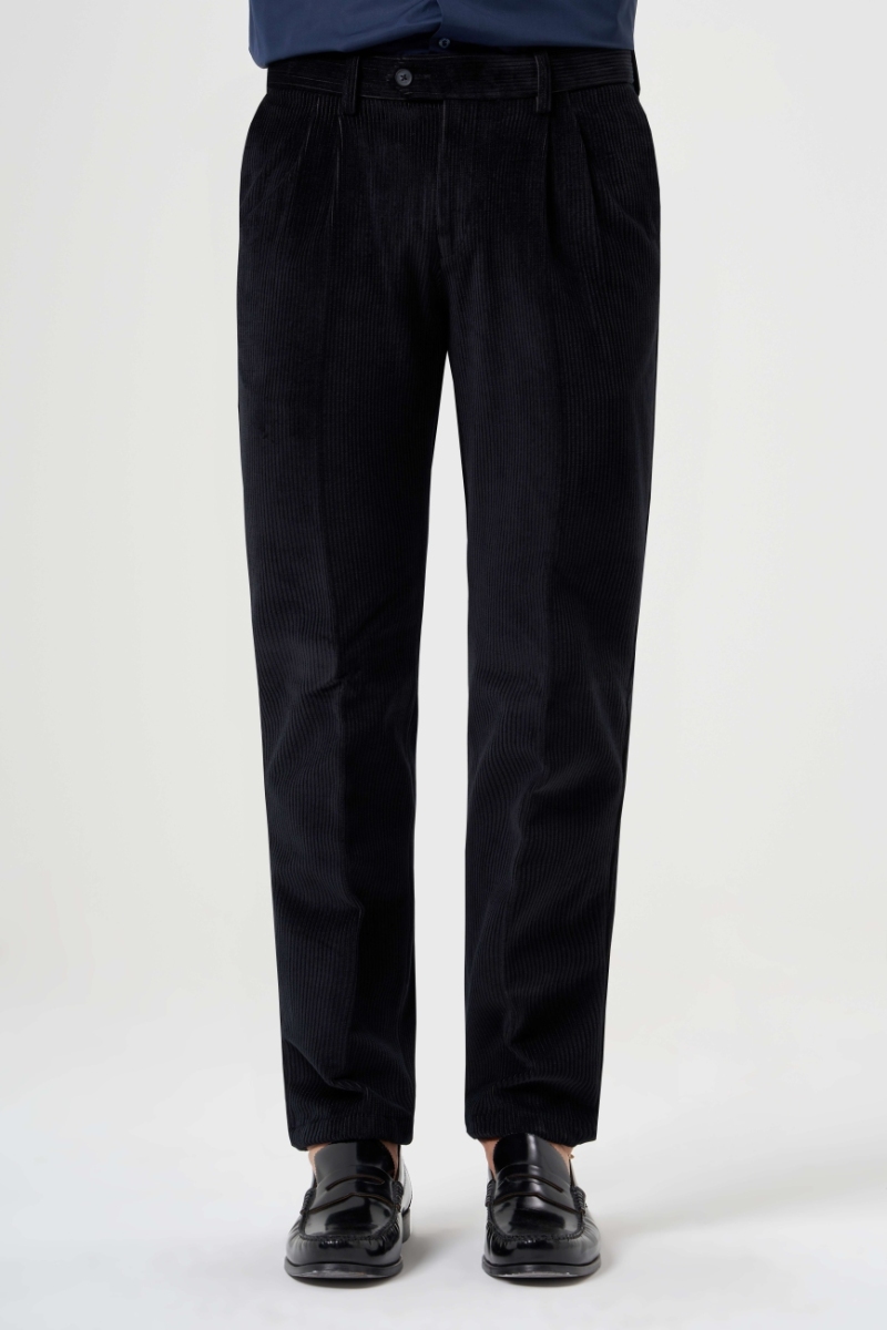 Siyah Kadife Spor Erkek Pantolon - 1