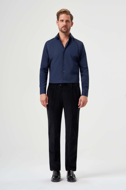 Siyah Kadife Spor Erkek Pantolon - 4