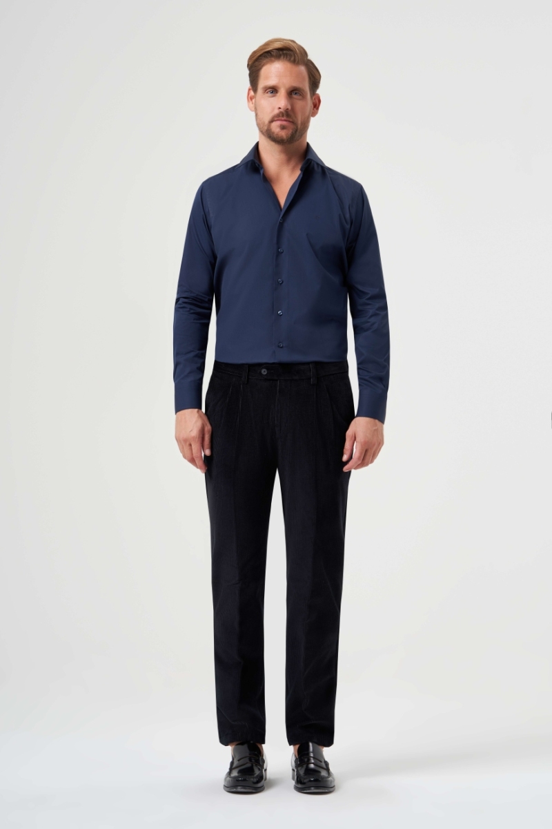 Siyah Kadife Spor Erkek Pantolon - 4