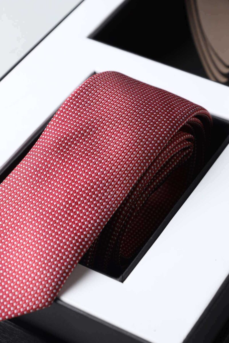 Siyah Kemer & Armürlü Kravat 2'li Erkek Hediye Seti (1)