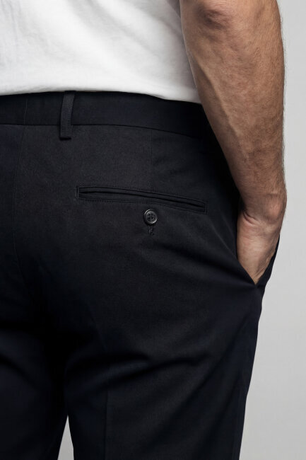 Siyah Pamuk 4 Cepli Pilesiz Erkek Pantolon - 4