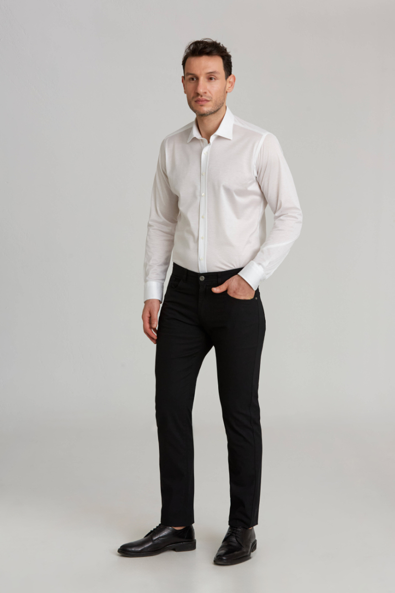 Siyah Pamuk 5 Cep Spor Erkek Pantolon - 3