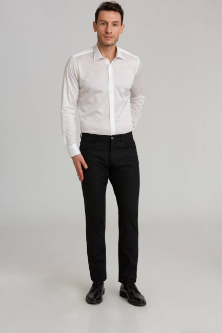 Siyah Pamuk 5 Cep Spor Erkek Pantolon - 4